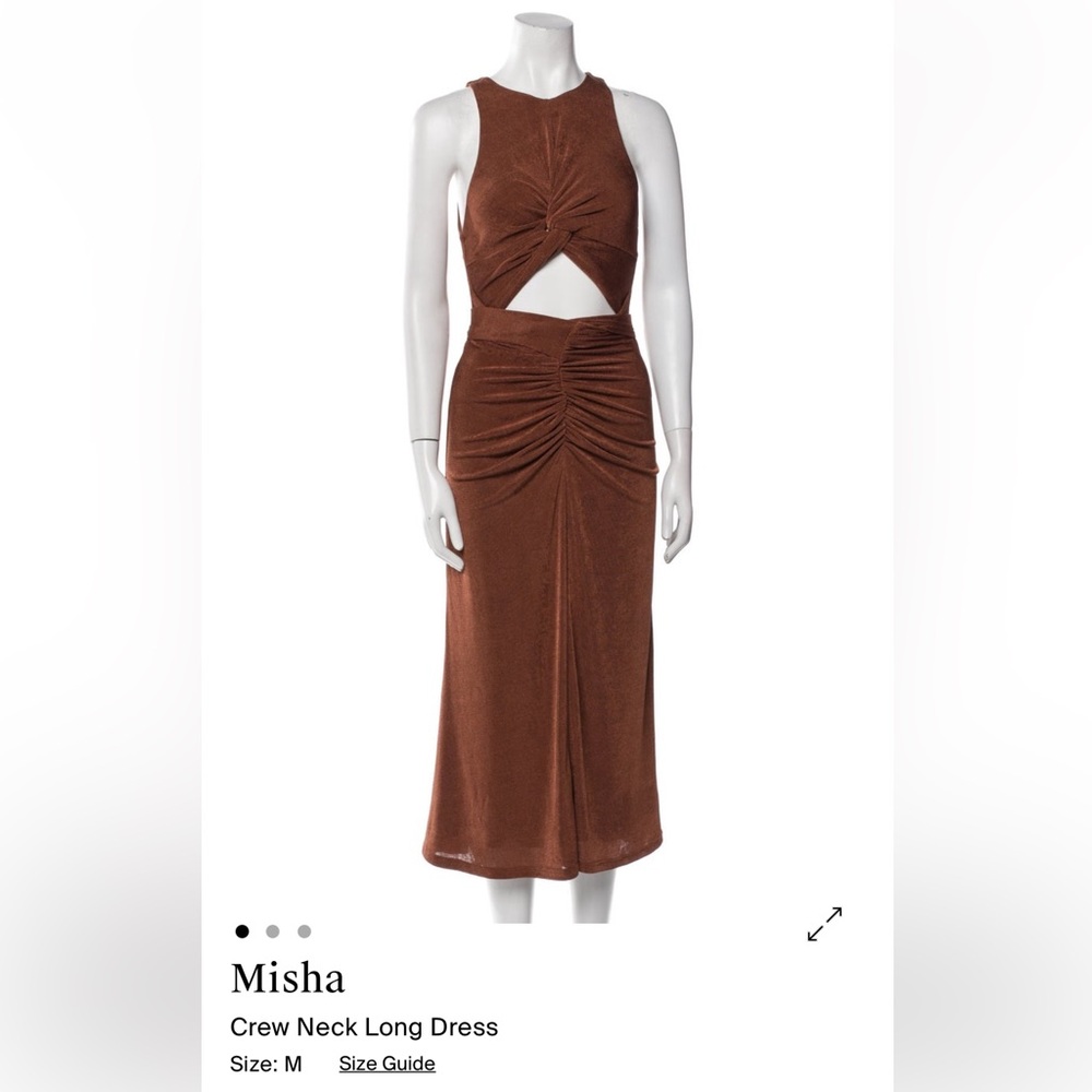 Misha Brown Cut-Out Midi Dress
